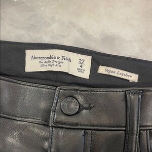 Abercrombie & Fitch Black Vegan Leather Trousers